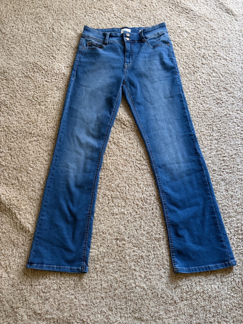 Classic Blue Bootcut Jeans Curvy Stretch